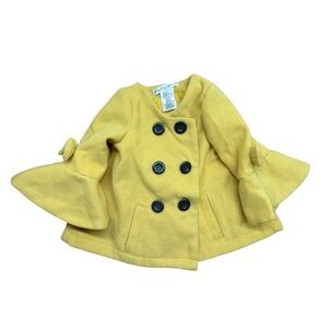 Max Studio Toddler Girls Yellow Peacoat Bell Sleeve Jacket Size 2T
